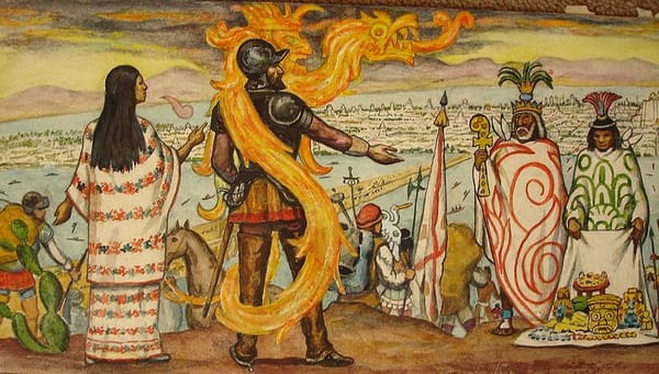 La Malinche and Hernán Cortés