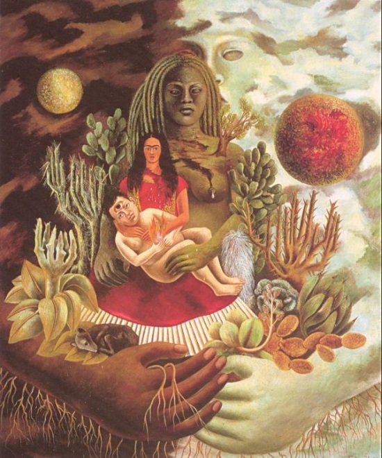 Kahlo's painting, The Love Embrace of the Universe, the Earth (Mexico), Diego, Me and Senor Xolotl